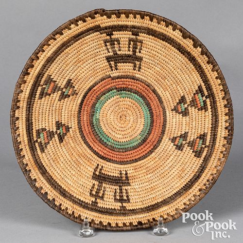 African tribal coiled tray basket