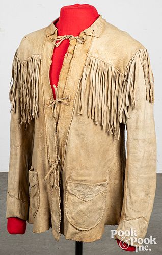 Native American Indian tanned hide scout coat