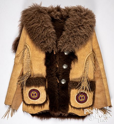 Native American Indian made buffalo hide coat