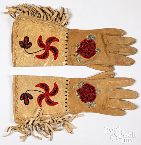 Sioux Indian woman's gloves made from hide