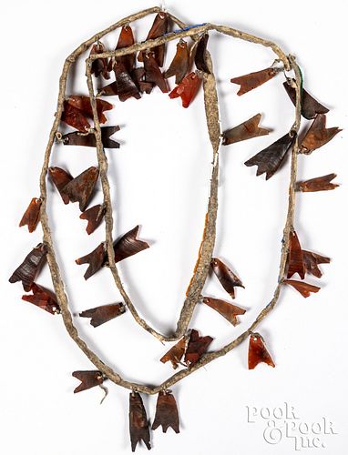 Sioux Indian tanned hide bandolier, ca. 1870