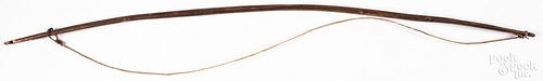 Plains Indian bow, with sinew bowstring