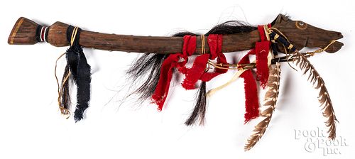 Native American Indian horse fetish dance stick
