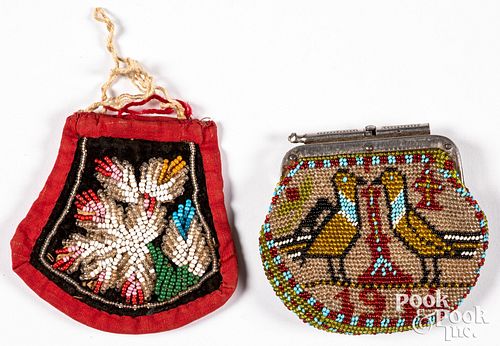 Native American Indian beaded tourist trade purse