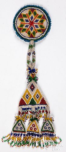Mescalero Apache Indian beadwork pendant
