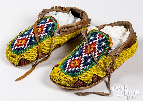 Plains Indian beaded moccasins