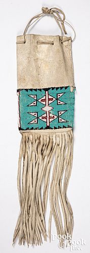Cheyenne or Sioux Indian beaded pipe bag