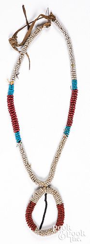 Plains Indian beaded necklace in unusual form