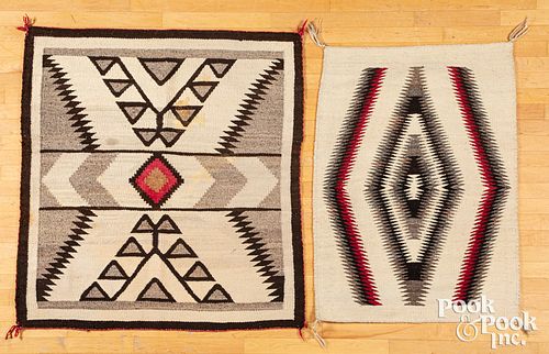 Two Navajo Indian textile rugs