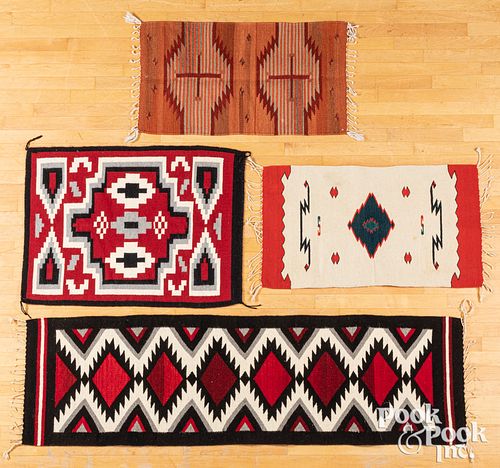 Four Navajo Indian regional style rugs
