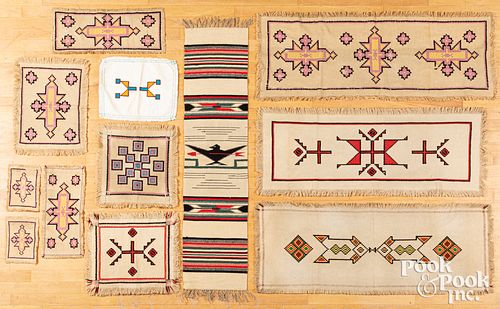 Navajo Indian style pictorial runner textile