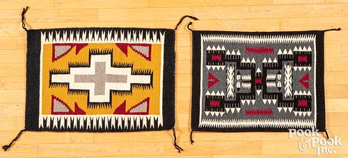Two Navajo Indian woven textiles