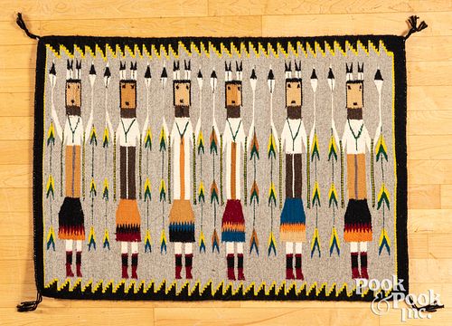 Navajo Indian Yeibichai pictorial textile