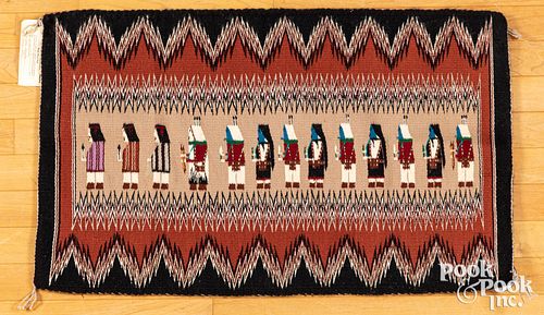 Navajo Indian Yeibichai pictorial textile