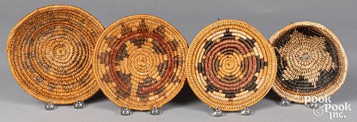 Four Dine Navajo Indian baskets