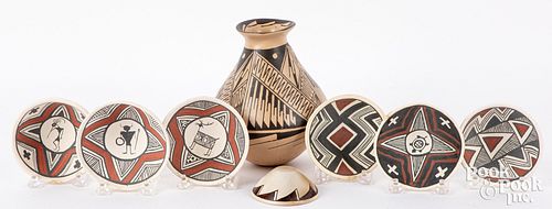 Group of Native American Indian pottery items