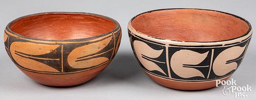 Two Santo Domingo Indian pottery bowls
