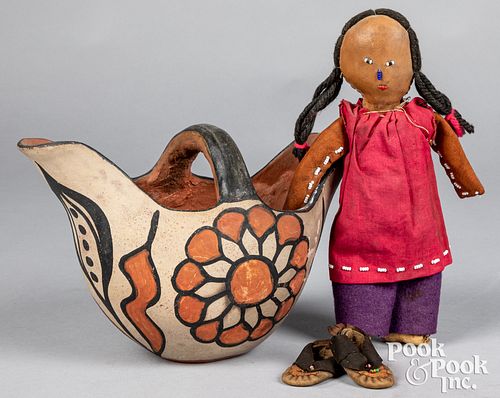 Zia Pueblo Indian polychrome pottery vessel