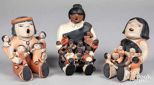 Pueblo Indian pottery storyteller figure