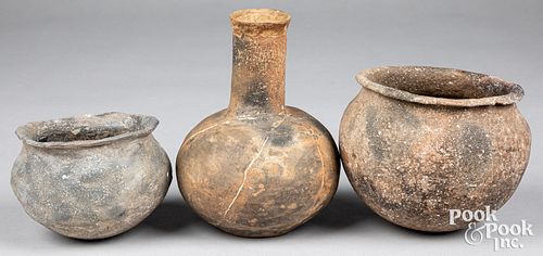 Three Native American Indian prehistoric vessels