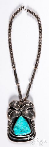 Navajo Indian sterling silver pendant necklace