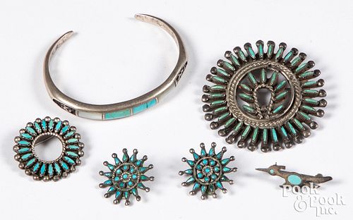 Navajo Indian silver and turquoise jewelry
