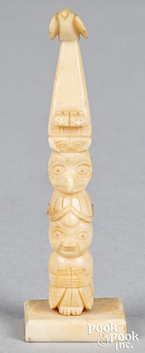 Alaskan Inuit Indian miniature totem pole
