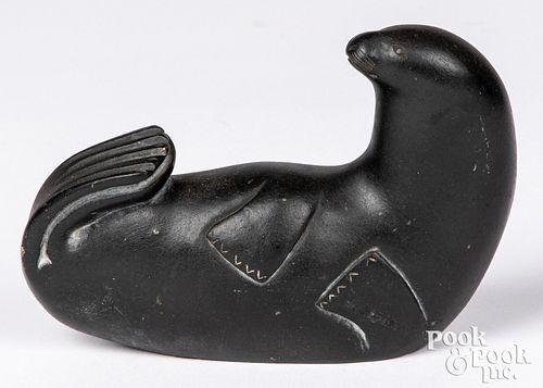 Inuit Indian carved soapstone seal