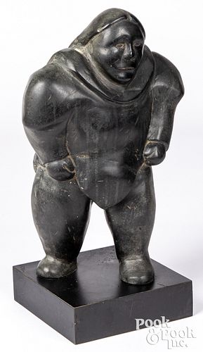 Large Inuit Indian carved soapstone figure