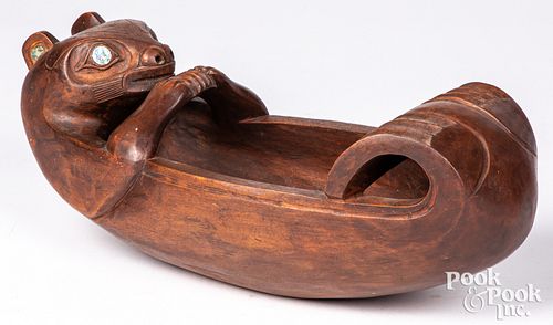 Don Lelooska, carved otter bowl