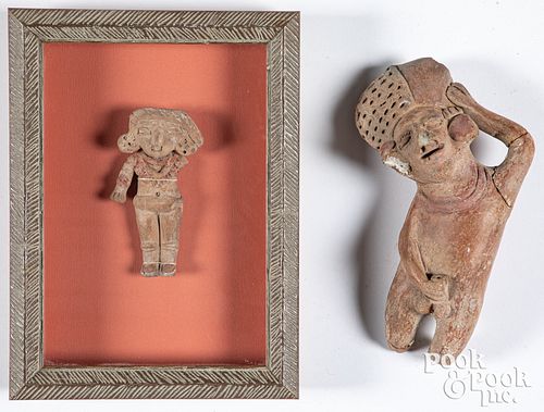 Pair of pre-Columbian clay fertility idols