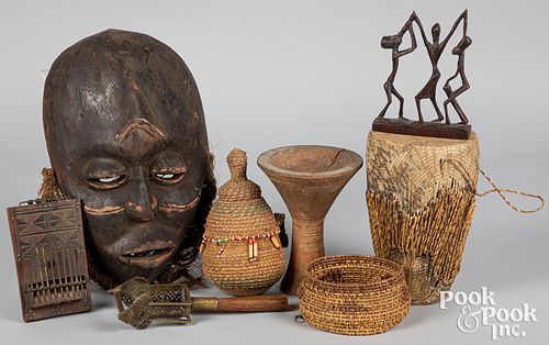 Group of African tribal items