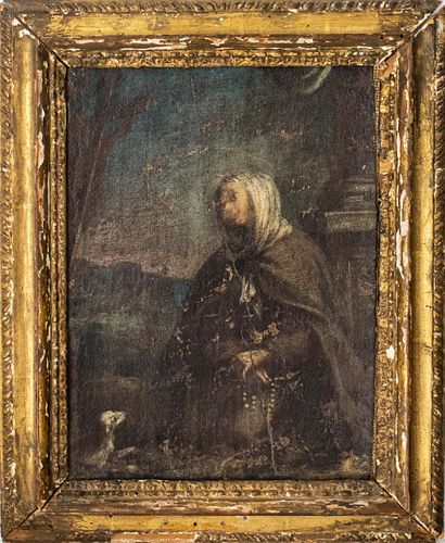 Continental School Oil, Portrait of a Saint