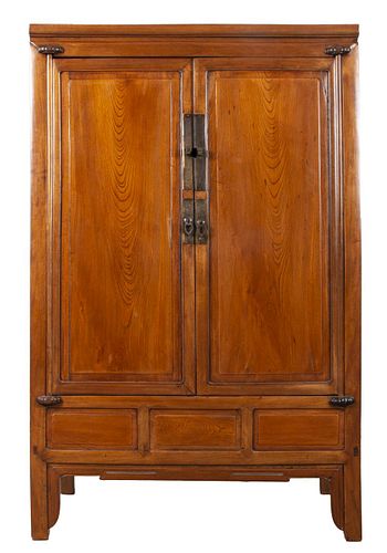 Chinese Carved Hardwood Armoire