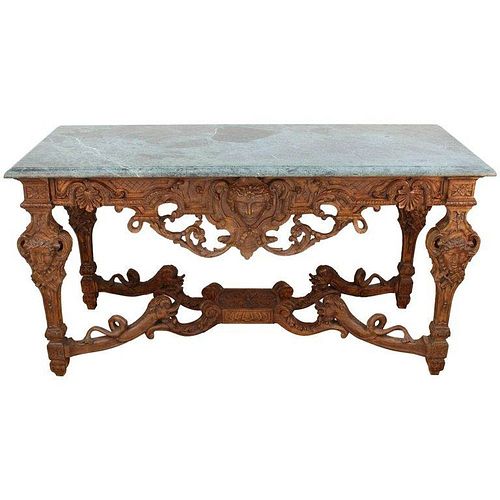 Louis XIV Manner French Sculpted Wood Console