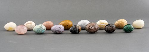 Group of Polished Mineral & Stone Specimen Eggs,15