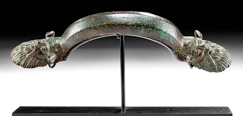 Etruscan Leaded Bronze Handle w/ Silenus Faces