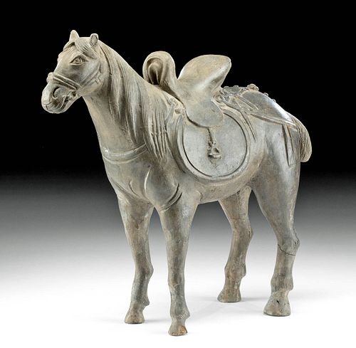 Chinese Yuan Dynasty Pottery Standing Horse w/ TL
