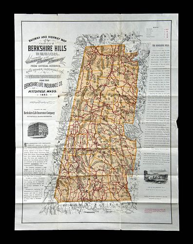 1892 Watson Railway & Highway Map of Berkshire Hills