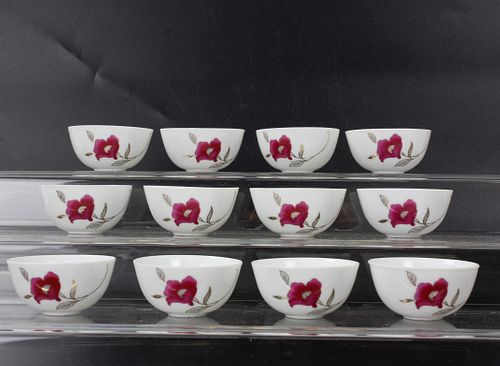 A Set of 12 Chinese Famille Rose Porcelain Cups 