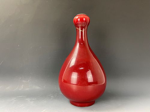 A Chinese  Copper Red Porcelain Vase Yongzheng Mark