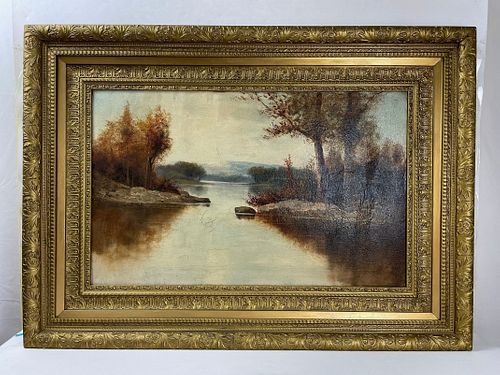 A Framed Reflection of Autumn on Canvas
