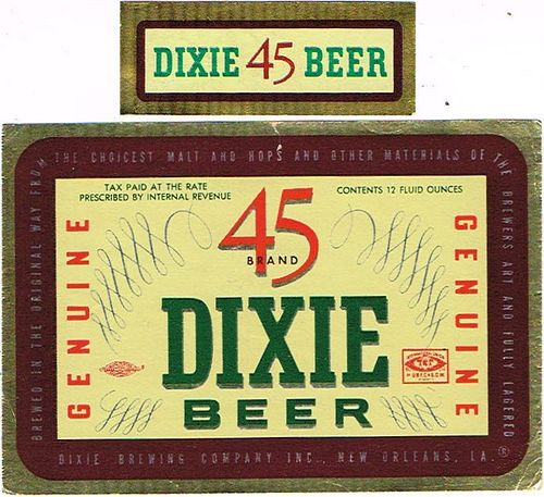 1939 Dixie 45 Beer 12oz ES40-17 - New Orleans, Louisiana