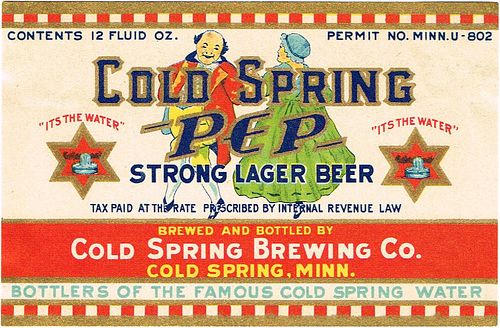1933 Cold Spring Lager Beer 12oz CS75-18 - Cold Spring, Minnesota