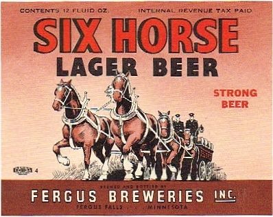 1944 Six Horse Lager Beer 12oz CS83-04 - Fergus Falls, Minnesota