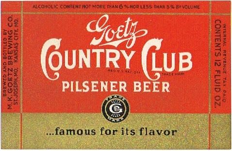 1945 Goetz Country Club Beer 12oz CS115-15 - St. Joseph, Missouri
