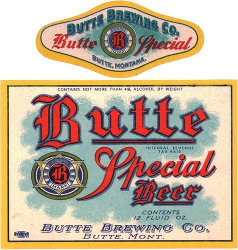 1937 Butte Special Beer 12oz WS75-20V - Butte, Montana