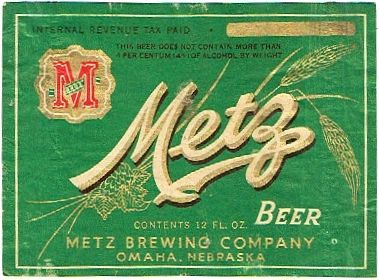 1942 Metz Beer 12oz WS87-5 - Omaha, Nebraska
