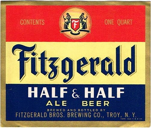 1950 Fitzgerald Half & Half 32oz One Quart - Troy, New York