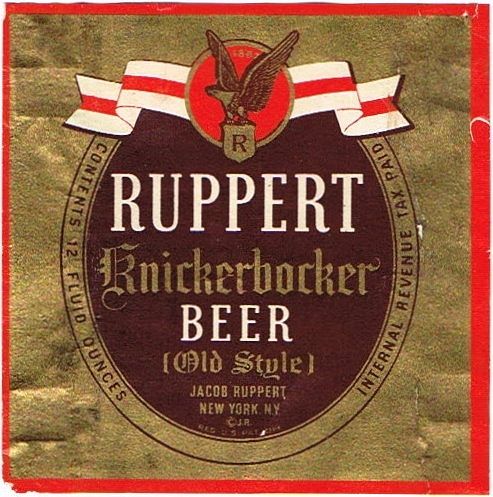 1937 Ruppert Knickerbocker Beer 12oz NY87-10 - New York, New York